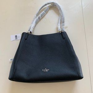 Kate Spade Jackson Large Triple Compartment Shoulder Tote (Black)